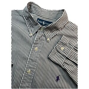 RALPH LAUREN Long Sleeve Shirt With Pony Logo Size Large Classic Fit